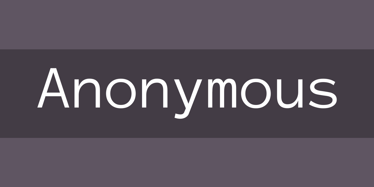 Anonymous Font preview